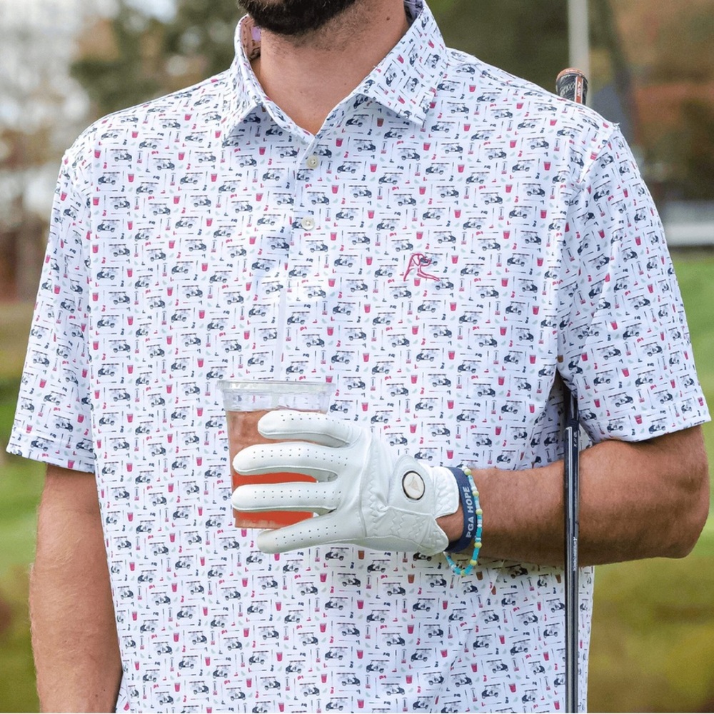 The Bev Cart Rhoback Men's Short Sleeve Performance Polo Size Medium